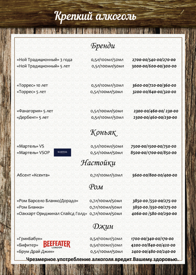 крепкие напитки